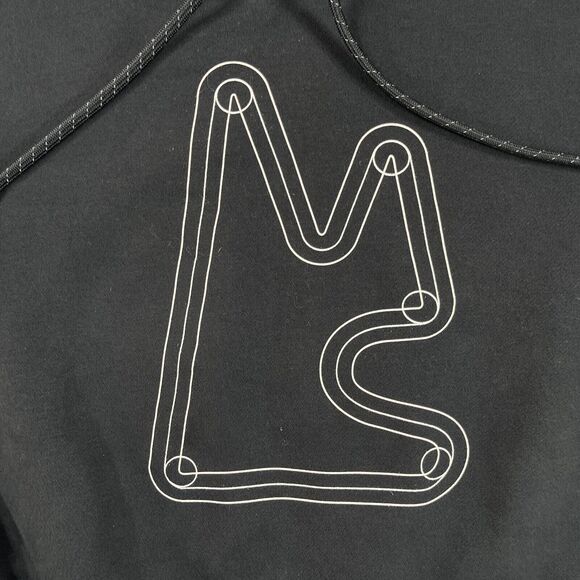 Magnlens Cropped Hoodie Women's Small Black Cotton Stretch Ribbed Logo Pullover - Picture 4 of 13